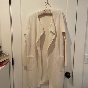 J.Crew Juliette collarless sweater blazer ivory